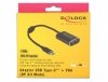 Delock Adapter USB C(M)-VGA(F) 20cm 62989 Czarny